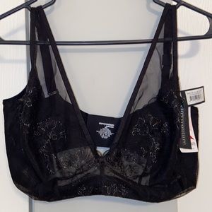 36H NWT Curvy Couture Black Mesh Luxury Bra